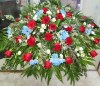 Casket Spray Red White and Blue