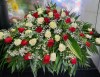 Casket Spray Red and White Roses