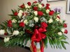 Basket Red and White Roses 888