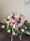 Casket Pink Roses and White Lilies