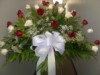 Basket Red & White Roses