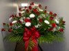 Basket Red Roses & White Mums