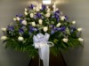 Basket of White roses and Iris